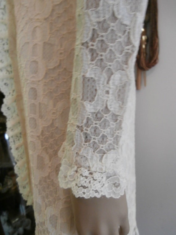 Womens Cream Lace Dress Long Sleeve, Lined~ Mo