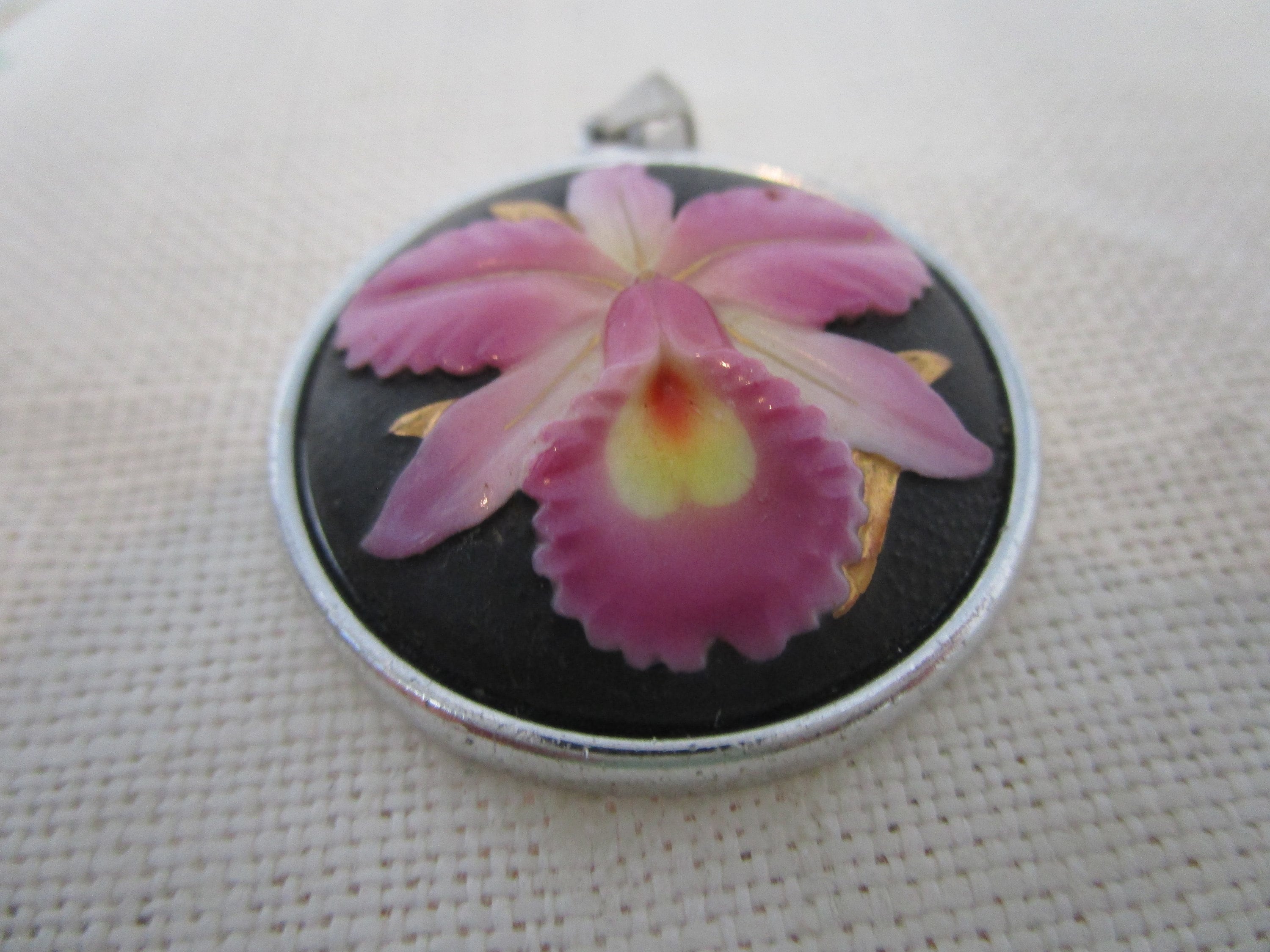 Kashiko☆Layered Orchid Necklace Real Orchid Necklace - Resin Orchid Necklace - Eta Carinae