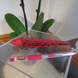 Ice Fish Spearing Decoy Carved Weighted Fish Lure Art Decoration Signed DVT Fish Decoy