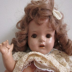 Antique 18” Composition Shoulder Head Arms & Legs  Soft Body  Sleep Eyes Doll. Collectors Dream.