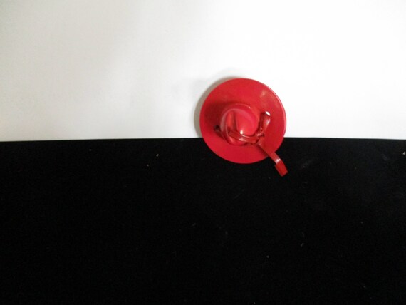 Red Hat Women's Bakelite Brooch Vintage Hat Pin