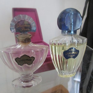 Shalimar Perfume Bottle In Original Purple Velvet Box  Guerlain Plus 75% Full SHALIMAR Guerlain Paris Spray Perfume