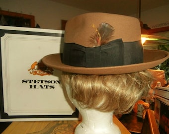 Men's Fedora Stetson Fedora "The Sovereign Playboy " Men's Hat  J B Stetson Co Mint  Hat with Original Box!!!