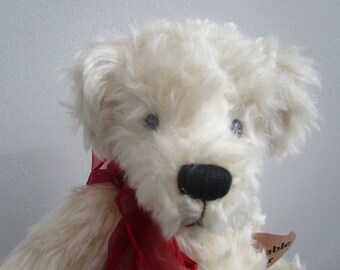 Gracie Bear is Jointed  Weighted with Off White Mohair  Black Glass Eyes Signed Judy Palmer  Numbered 2 of  200