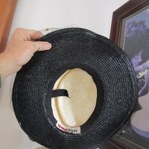 Womens Hat Black & White Adolfo Hat Womens Vintage Hat image 8