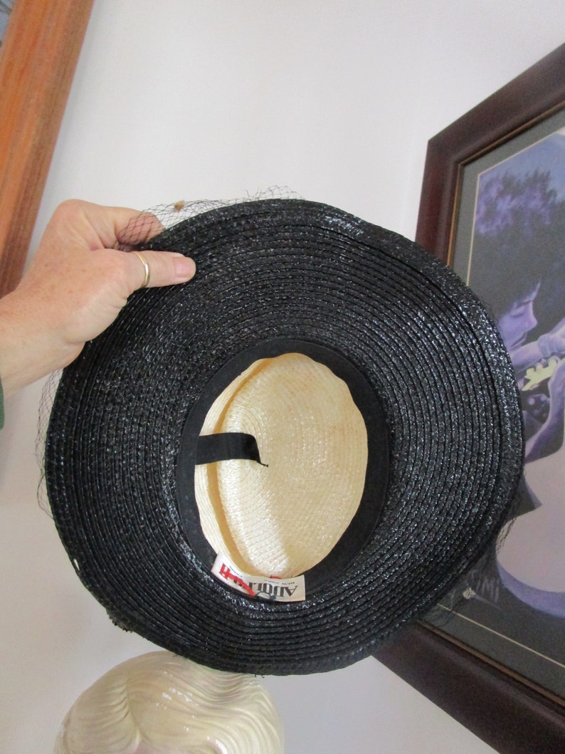 Womens Hat Black & White Adolfo Hat Womens Vintage Hat image 8