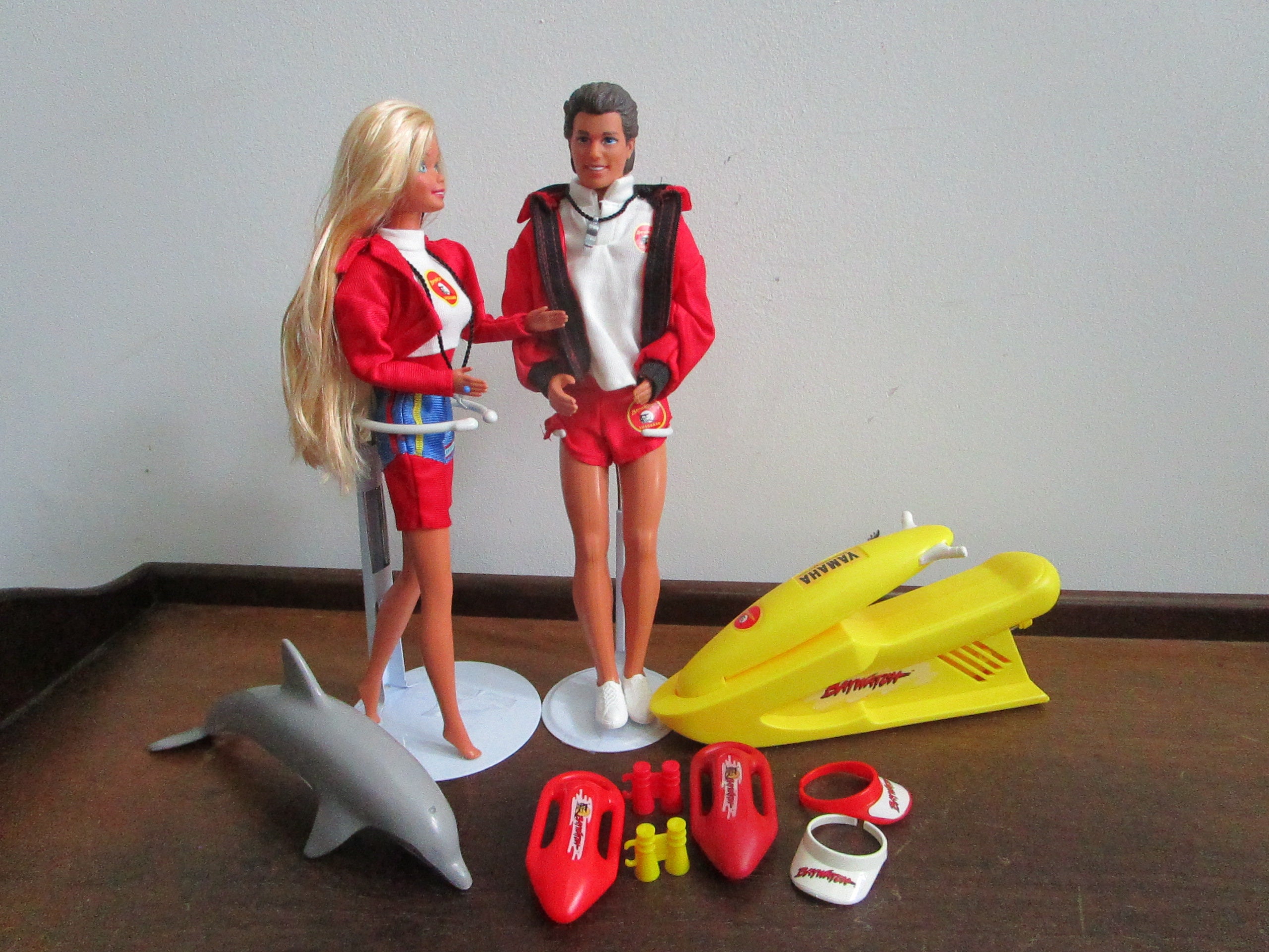 Baywatch Mattel 90's Ken & Barbie With Lots of Accessories 