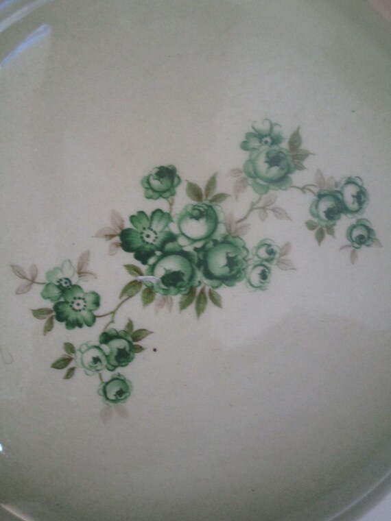 Two  Piece Green Floral  Ceramic Vanity Set - image 5