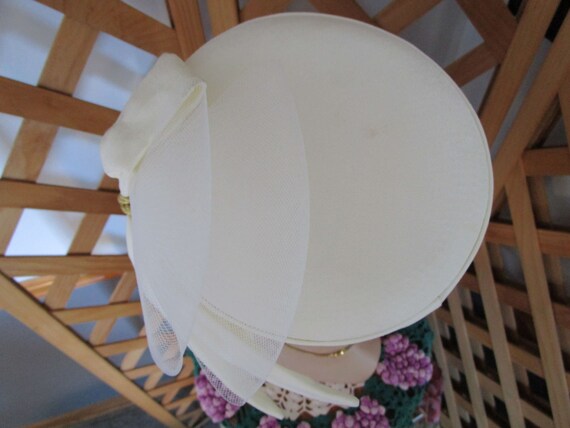 Whittall & Shon Designer Hat White with Gold Trim… - image 6