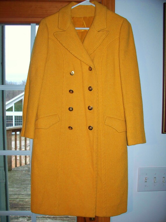 Womens Golden Double Breasted Coat/Winter Coat La