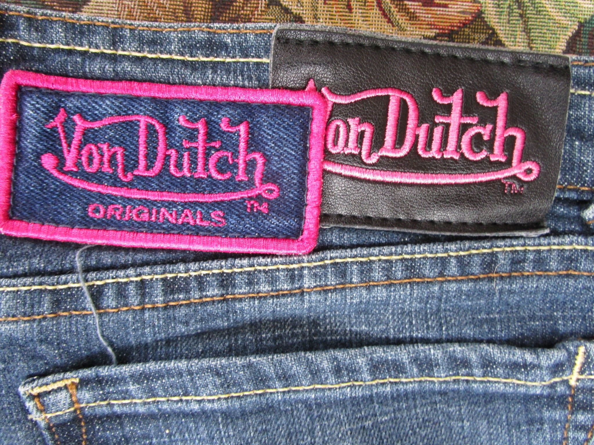 Vintage Von Dutch M Flare Jeans Pink 