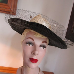 Womens Hat Black & White Adolfo Hat Womens Vintage Hat image 7