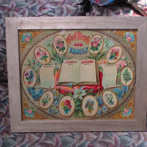 1903 Original Framed Antique Family Chart Generation , Family Tree , Genealogy Chart