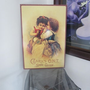 Clark&#39;s ONT Spool Cotton Thread &quot;The Secret&quot; ~ Metal Reproduction Sign Advertising