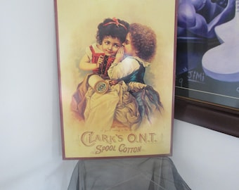 Clark&#39;s ONT Spool Cotton Thread &quot;The Secret&quot; ~ Metal Reproduction Sign Advertising