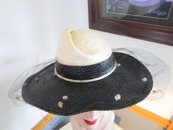 Womens  Hat  Black & White - Adolfo  Hat -Womens … - image 5