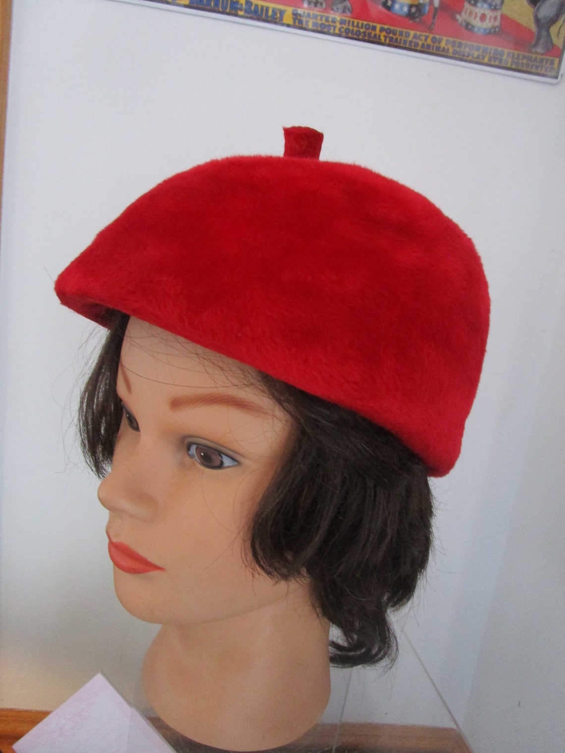 Women's Red Faux Fur Hat by Peck & Peck Fifth Avenue New | Etsy