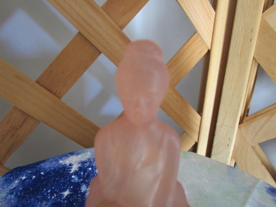 Avon Figural Ballerina Pink Frosted Glass/Plastic… - image 6