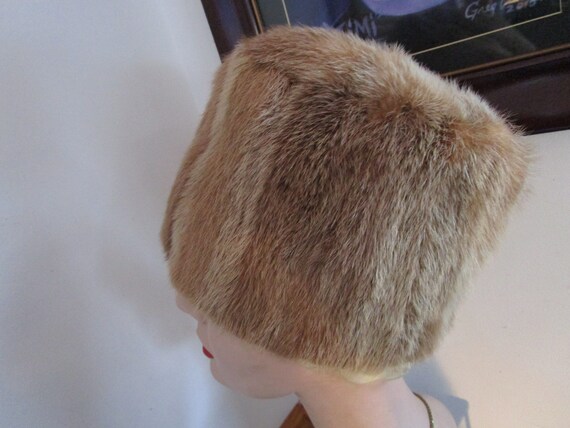 60's Fur Cloche Hat Winter  Real Fur Hat Clean - image 8