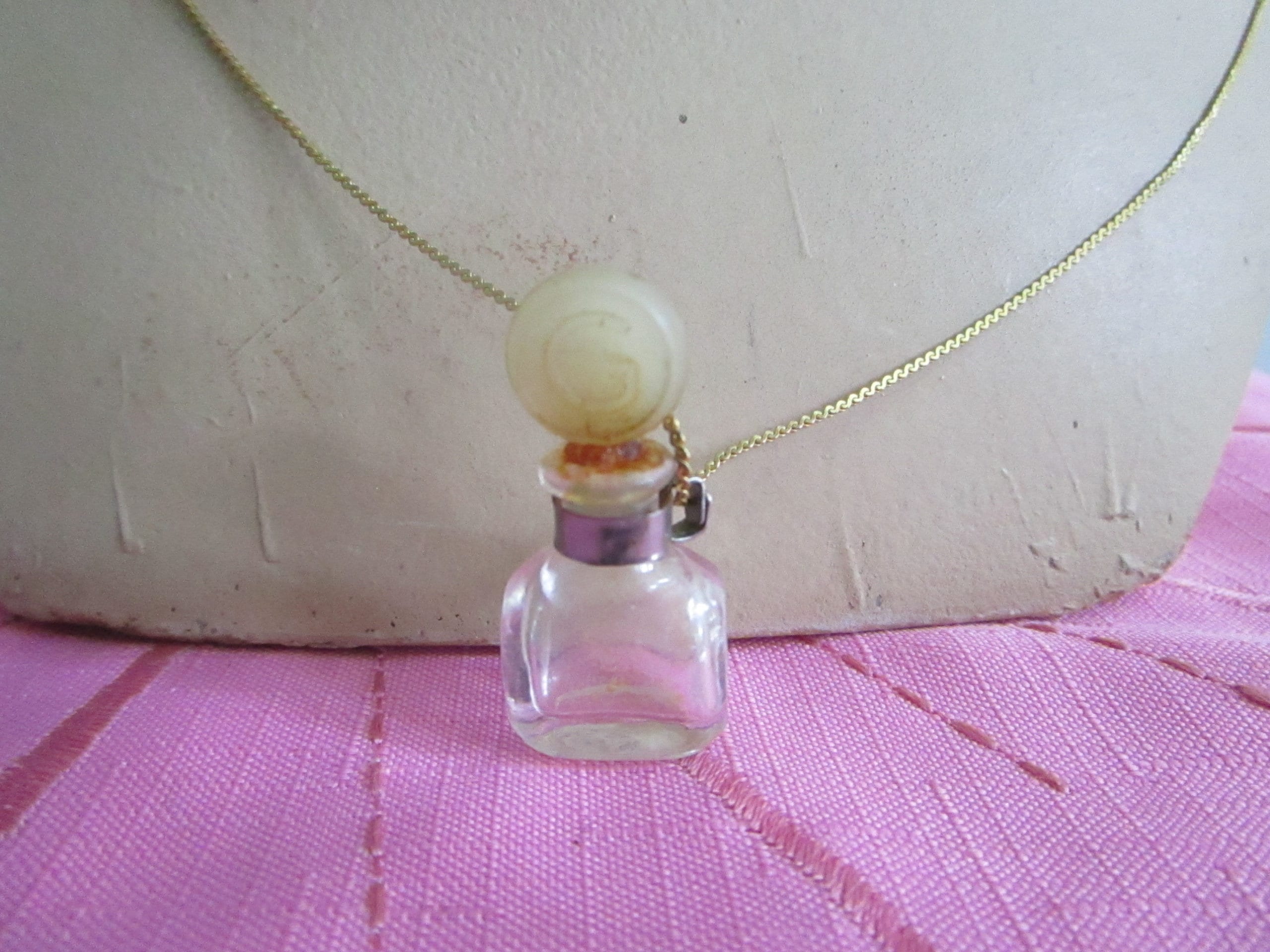 アクセサリー 70s80s deadstock perfume bottle necklace Vintage Perfume Snuff Bottle Necklace Ottoman Ethnic Stones