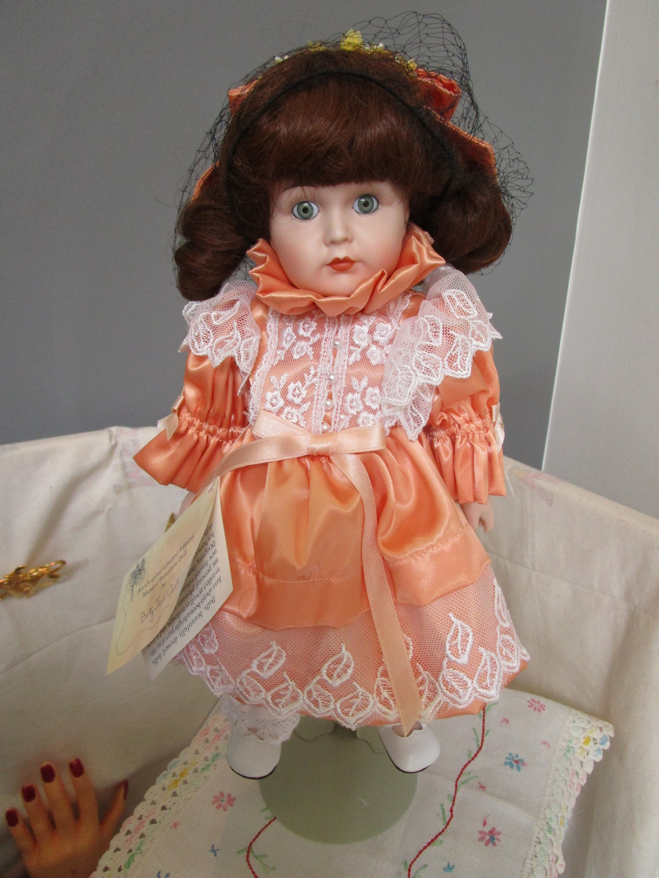 Amber Porcelain Musical Doll by Betty Jane Carter Plays Autumn