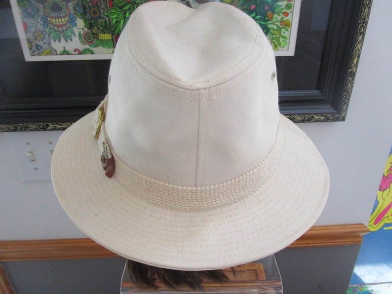 Men/'s Original Panama Jack Ivory Vacation Hat Canvas Fedora Medium