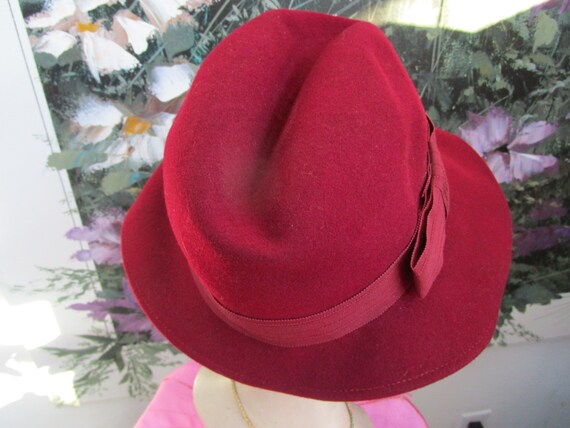 Maroon Color Michelle Doeskin Felt 100% Wool Geo W Bollman  display picture 2