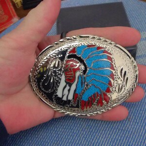 Vintage Native American Belt Buckle - Etsy display picture 2