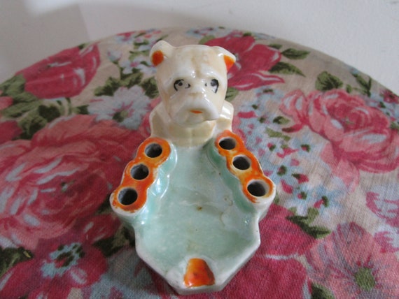アンティーク雑貨 Vintage Chalkware Bulldog ASHTRAY 1930s Carnival Chalk French Bulldog Ashtray - Etsy