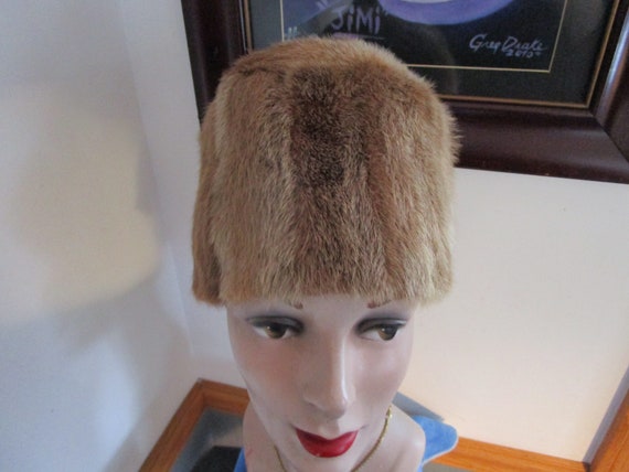 60's Fur Cloche Hat Winter  Real Fur Hat Clean - image 1