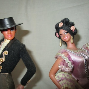 1970&#39;s Marin Chiclana  Spanish Flamingo Dancer Dolls