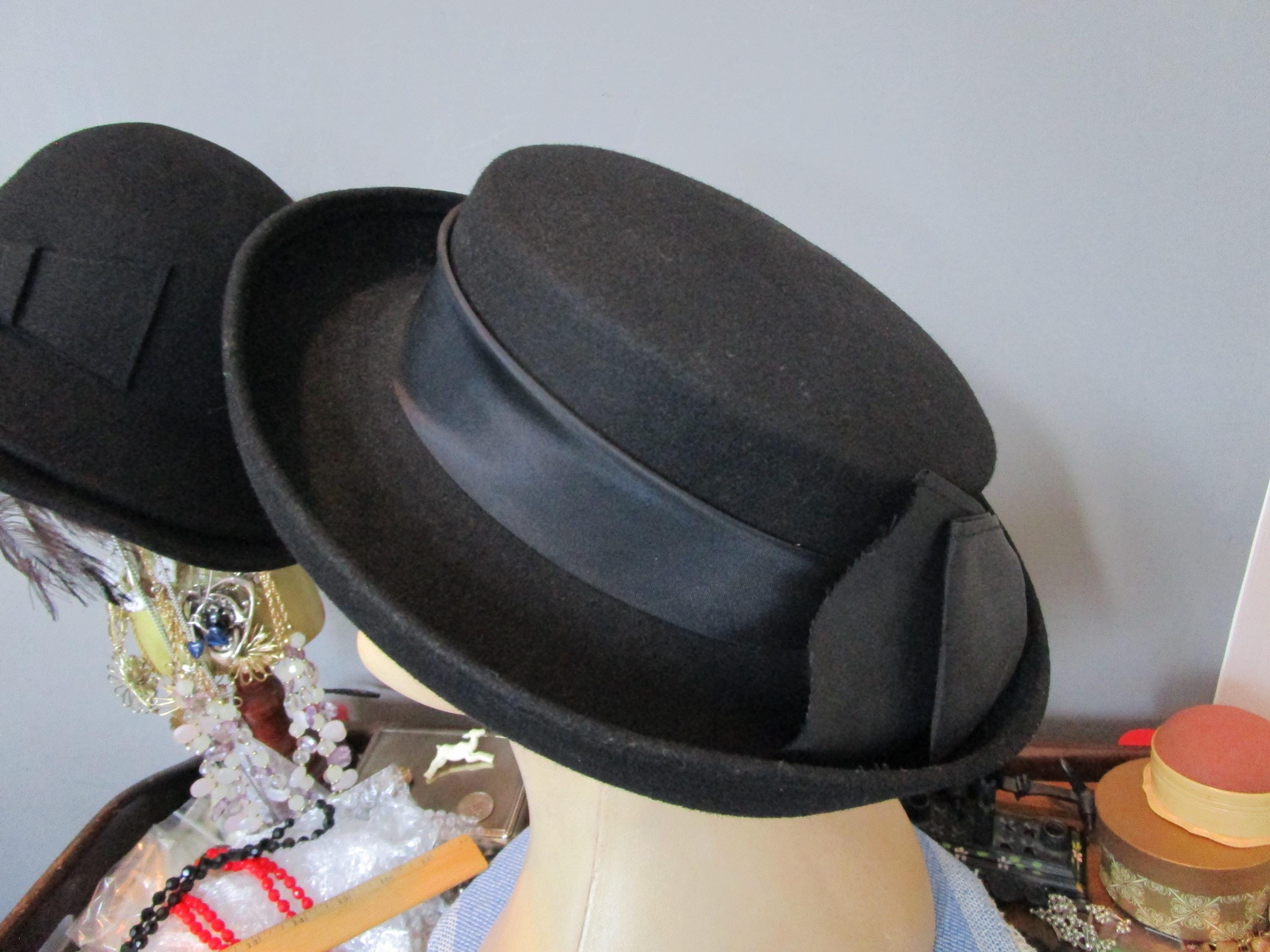 Bollman Hat Co Hat Boater Fitted Womens Beige Black Wool Doeskin Felt Bollman Heritage Collection 1890s Boater – Hats.com main image 3