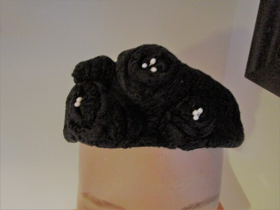 Womens Black Layers of Black Lace  Flowers & Pear… - image 7