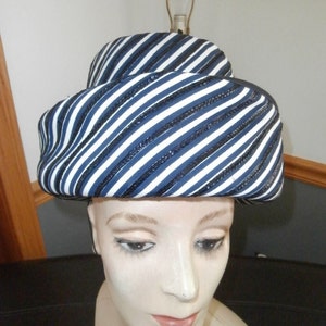 vintage original Oleg Cassini mod 1960\'s black and white hat Vintage Wide-Brim Black & White 1960 main image 2