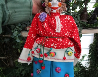 Colorful Happy  Fancy Clown Rag Doll with Hanging Loop to Hang or Sitter