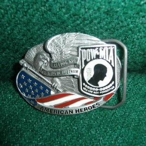 Belt Buckle POW-MIA American Heroes  You are Not  Forgotten  #4340  Solid Fine Pewter