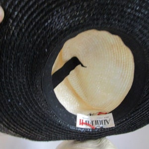 Womens Hat Black & White Adolfo Hat Womens Vintage Hat image 9