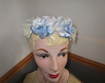 Vintage blue and white flowers. Hat. s-l400.jpg main image 3