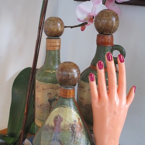 Vintage Fausto Conturi Florence Italy Genuine Leather Golf Bottle Decanters Vintage Barware