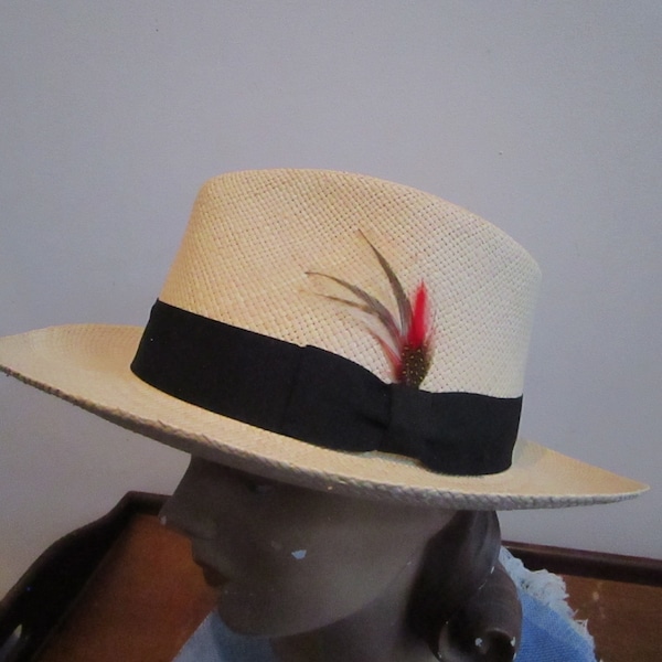 Genuine Panama Mens Straw Fedora Hand Woven in  Ecuador by Levine Co.