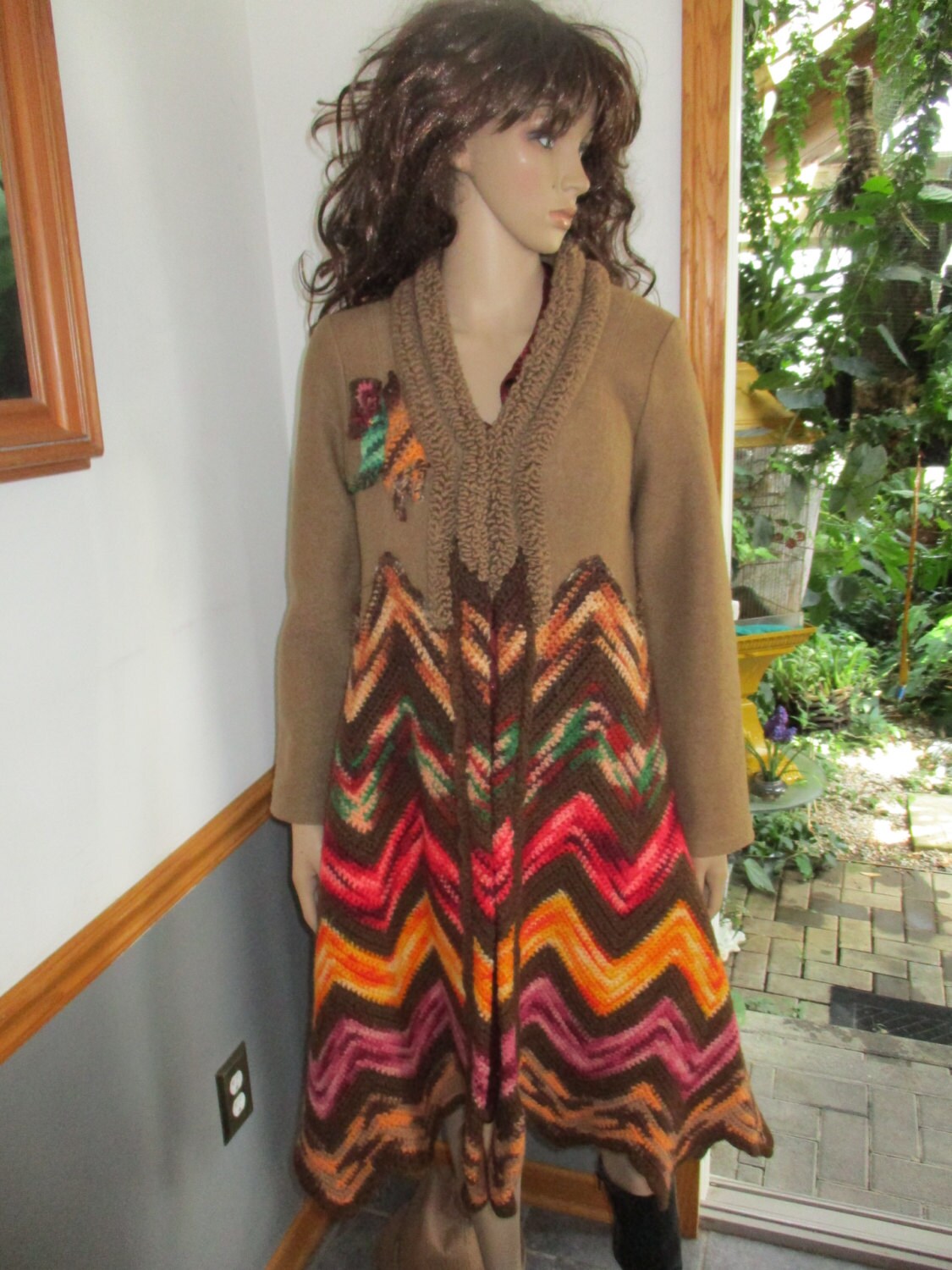 Wool Coat Maxi Coat Up-cycled Vintage 