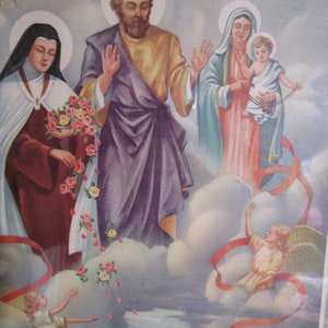 Vintage Catholic Religious Picture Framed Wall Art