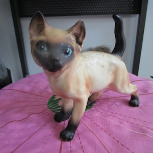 Vintage Lefton Japan Siamese Cat Figurine, H6531