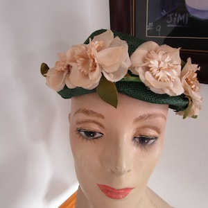 Women&#39;s Pillbox Hat  Floral Vintage Hat