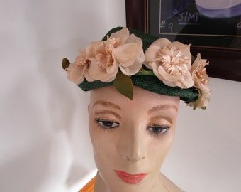 Women's Pillbox Hat  Floral Vintage Hat