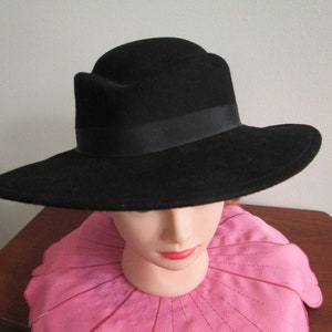 Vintage Arlin Black 100% Wool Hat  Bowler Derby Hat Womens