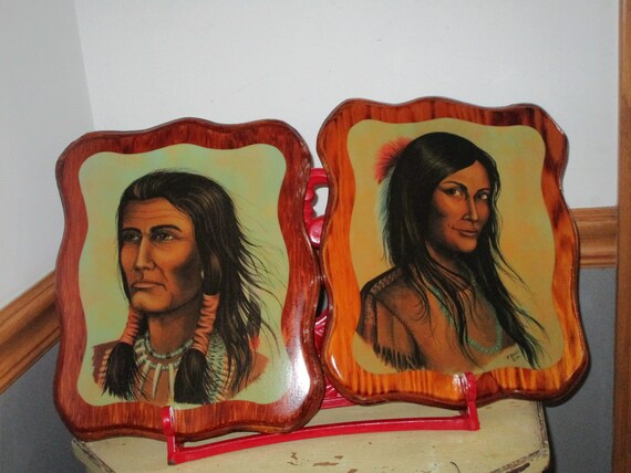 Pareja de indios americanos en lacado en madera firmado P. - Etsy México Pareja de indios americanos en lacado en madera firmado P. - Etsy México
