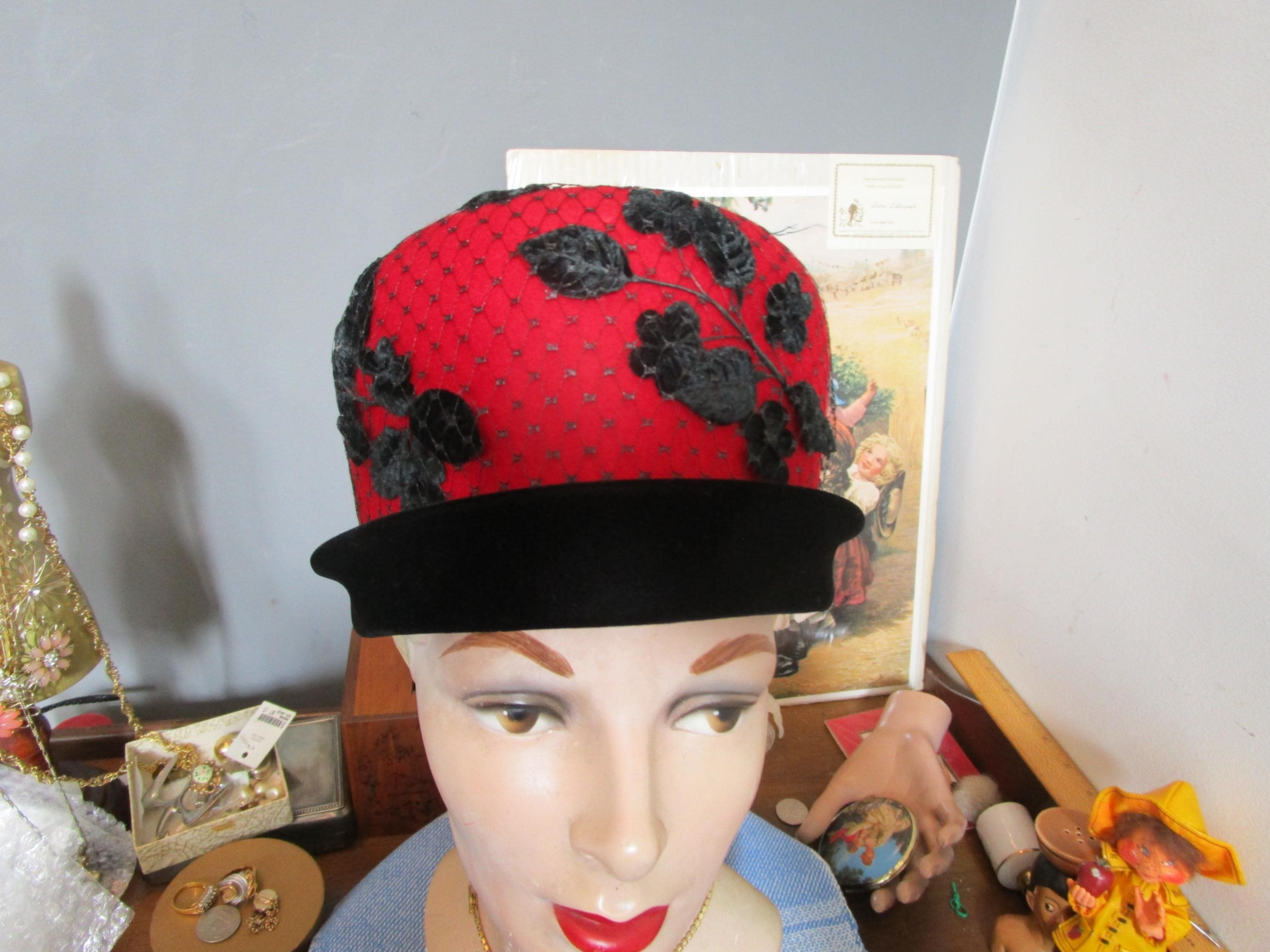 Vintage 60s Glenover Henry Pollak mink trim hat Incredible Vintage 1960s Henry Pollak for Glenover Russian  main image 3