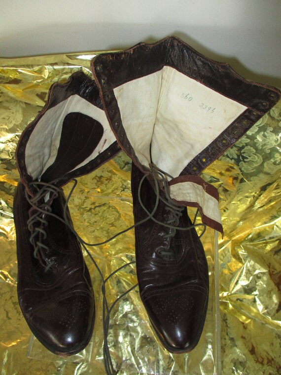Victorian Steampunk Shoes Brown Lace Up Granny Bo