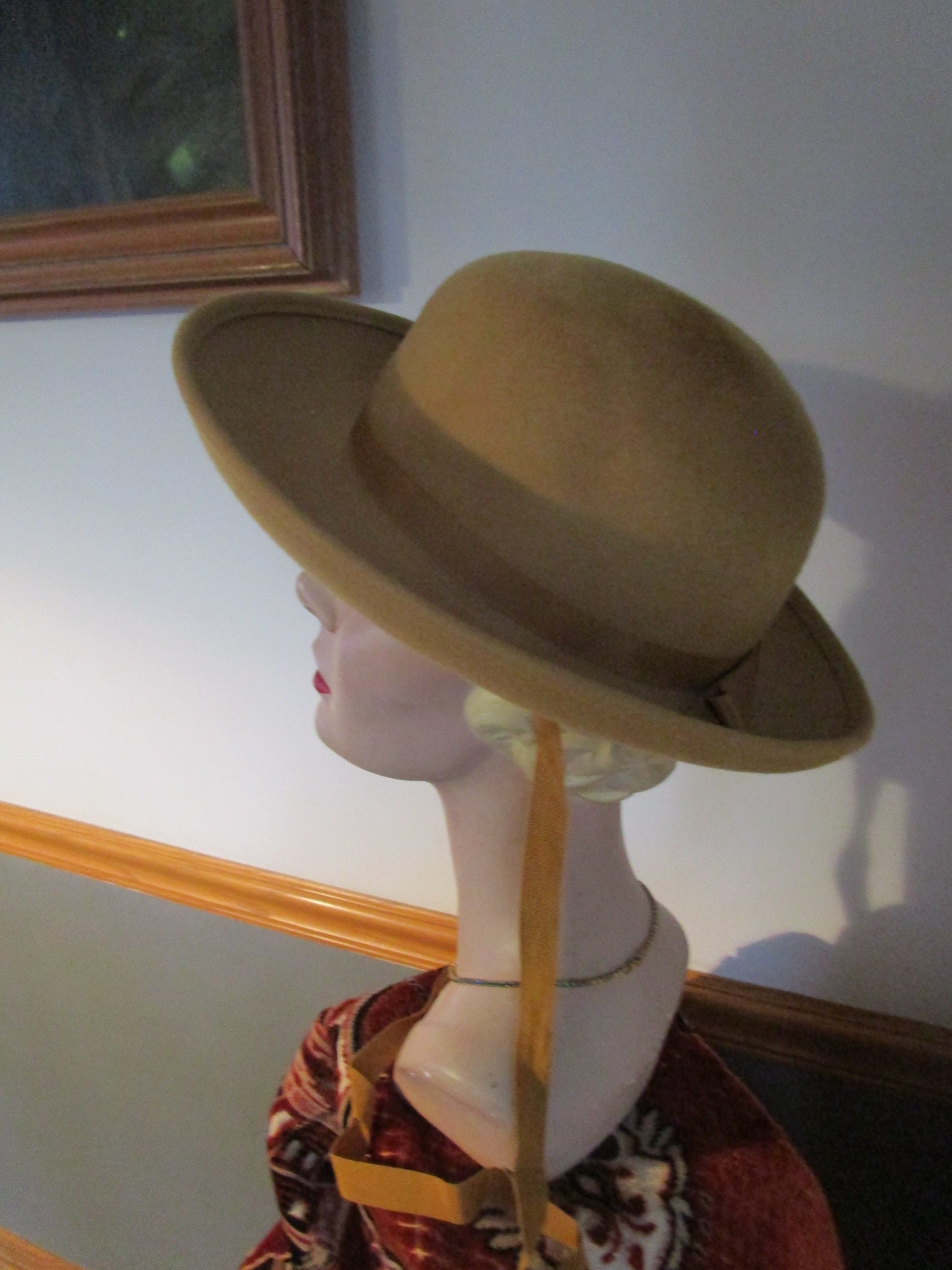 John Frederics,, Fedora, Women, Hat, Brown, w/ Feathers, 1967, New York VTG Women main image 2